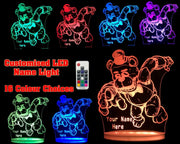 Five Nights of Freddy Personalised Name - 3D LED Night Light 7 Colours + Remote Control - Kustombox