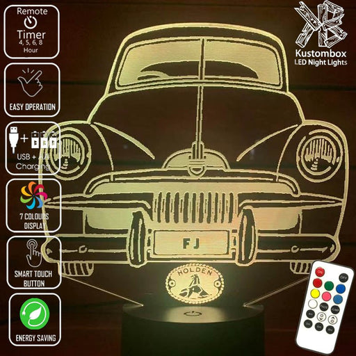 FJ Holden Classic 1953 until 1956 - 3D LED Night Light 7 Colours + Remote Control - Kustombox