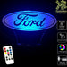 Ford Car Motor Group Logo - 3D LED Night Light 7 Colours + Remote Control - Kustombox