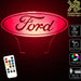 Ford Car Motor Group Logo - 3D LED Night Light 7 Colours + Remote Control - Kustombox