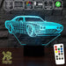 Ford Mustang Street Sports Car 3D - LED Night Light 7 Colours + Remote Control - Kustombox