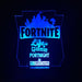 Fortnite Game Logo Personalised Name - 3D LED Night Light 7 Colours + Remote Control - Kustombox