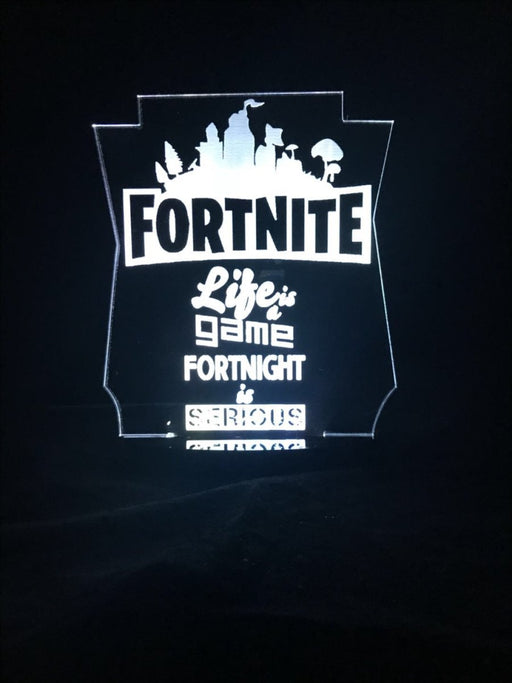 Fortnite Game Logo Personalised Name - 3D LED Night Light 7 Colours + Remote Control - Kustombox