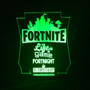 Fortnite Game Logo Personalised Name - 3D LED Night Light 7 Colours + Remote Control - Kustombox