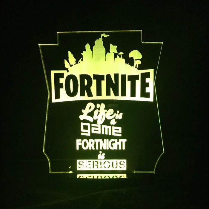 Fortnite Game Logo Personalised Name - 3D LED Night Light 7 Colours + Remote Control - Kustombox