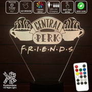 Friends Cafe Perk Logo - 3D LED Night Light 7 Colours + Remote Control - Kustombox