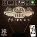 Friends Cafe Perk Logo - 3D LED Night Light 7 Colours + Remote Control - Kustombox