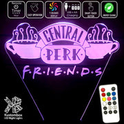 Friends Cafe Perk Logo - 3D LED Night Light 7 Colours + Remote Control - Kustombox