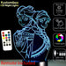 Frozen Elsa and Arna Personalised Name Option - 3D LED Night Light 7 Colours + Remote Control - Kustombox