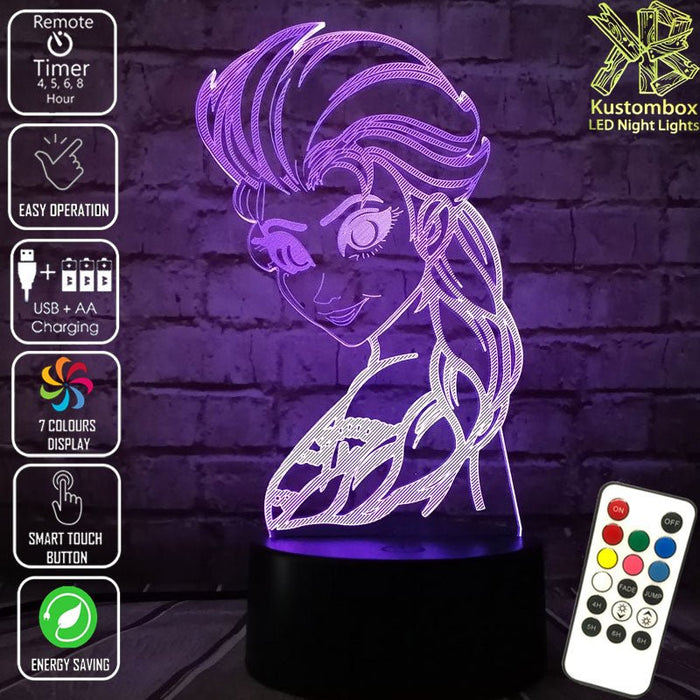 Frozen Elsa Disney- 3D LED Night Light 7 Colours + Remote Control - Kustombox