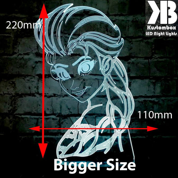 Frozen Elsa Disney- 3D LED Night Light 7 Colours + Remote Control - Kustombox