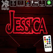 Frozen Font Personalised Name 3D LED Night Light 7 Colours + Remote Control - Kustombox