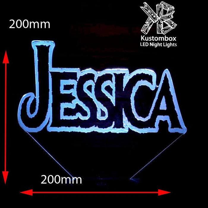 Frozen Font Personalised Name 3D LED Night Light 7 Colours + Remote Control - Kustombox
