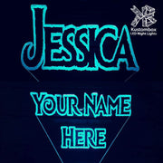 Frozen Font Personalised Name 3D LED Night Light 7 Colours + Remote Control - Kustombox