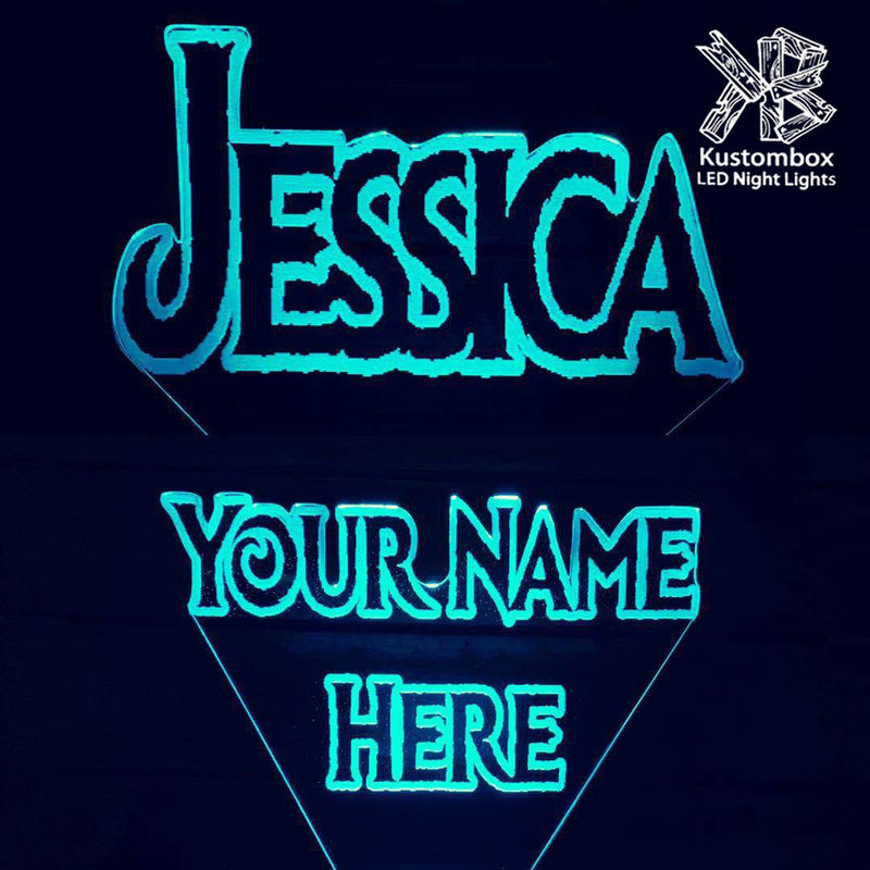 Frozen Font Personalised Name 3D LED Night Light 7 Colours + Remote Control - Kustombox