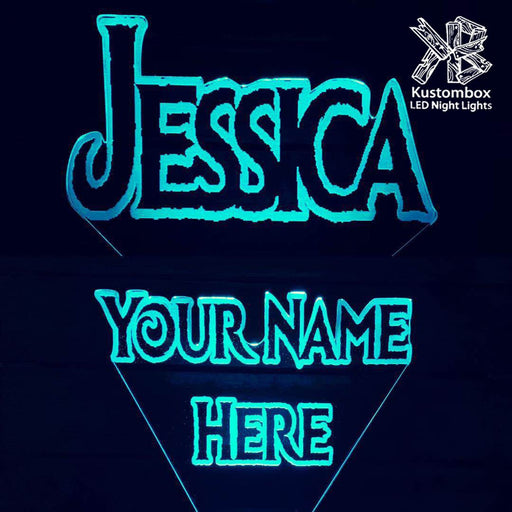 Frozen Font Personalised Name 3D LED Night Light 7 Colours + Remote Control - Kustombox