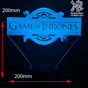 Game of Thrones Logo- 3D LED Night Light 7 Colours + Remote Control - Kustombox