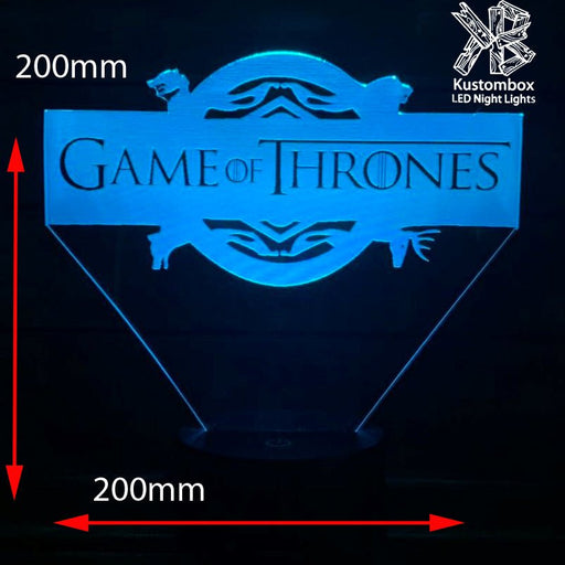 Game of Thrones Logo- 3D LED Night Light 7 Colours + Remote Control - Kustombox