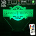 Game of Thrones Logo- 3D LED Night Light 7 Colours + Remote Control - Kustombox