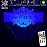 Game of Thrones Logo- 3D LED Night Light 7 Colours + Remote Control - Kustombox