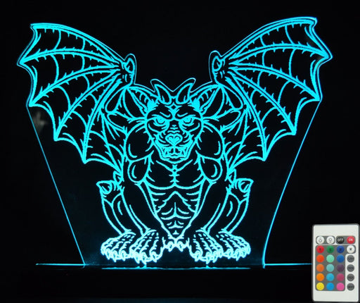 Gargoyle 3D LED Night Light 7 Colours + Remote Control - Kustombox