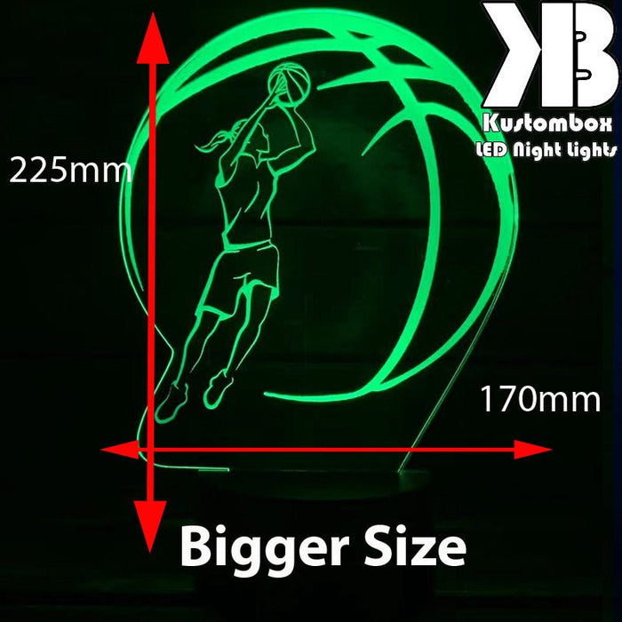 GIRL BASKETBALL PLAYER LED Night Light 7 Colours + Remote Control - Kustombox NBA