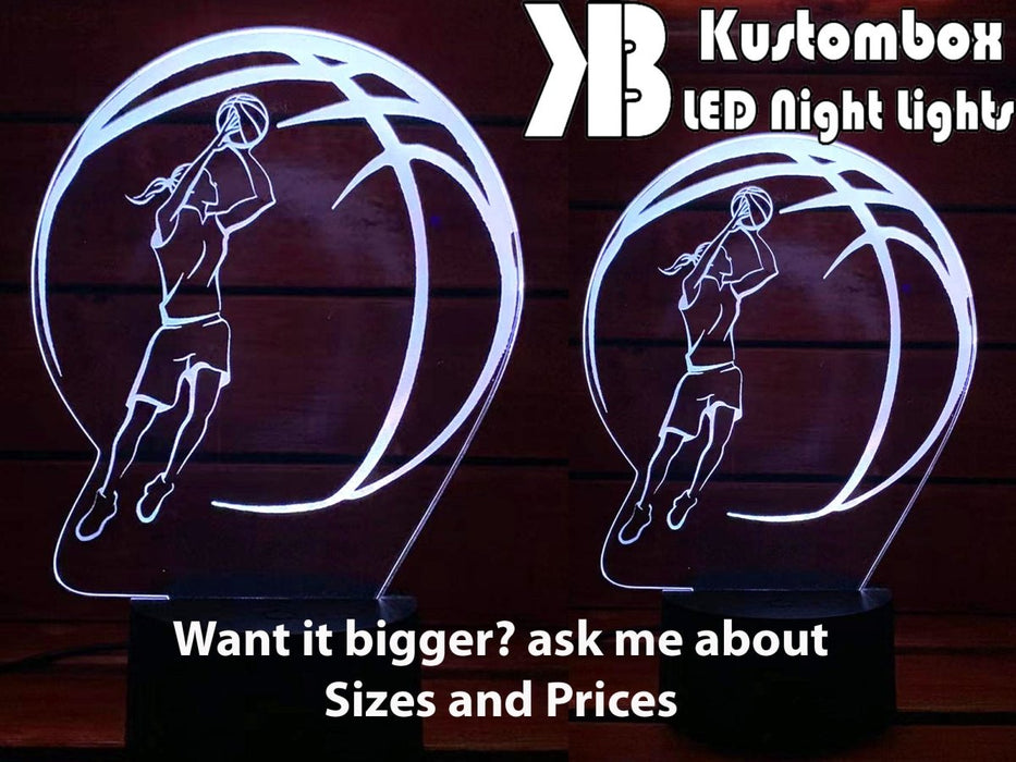 GIRL BASKETBALL PLAYER LED Night Light 7 Colours + Remote Control - Kustombox NBA