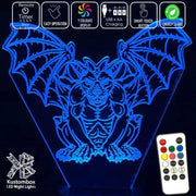 Gothic Gargole - 3D LED Night Light 7 Colours + Remote Control - Kustombox
