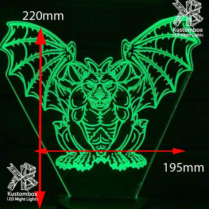 Gothic Gargole - 3D LED Night Light 7 Colours + Remote Control - Kustombox
