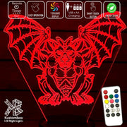 Gothic Gargole - 3D LED Night Light 7 Colours + Remote Control - Kustombox