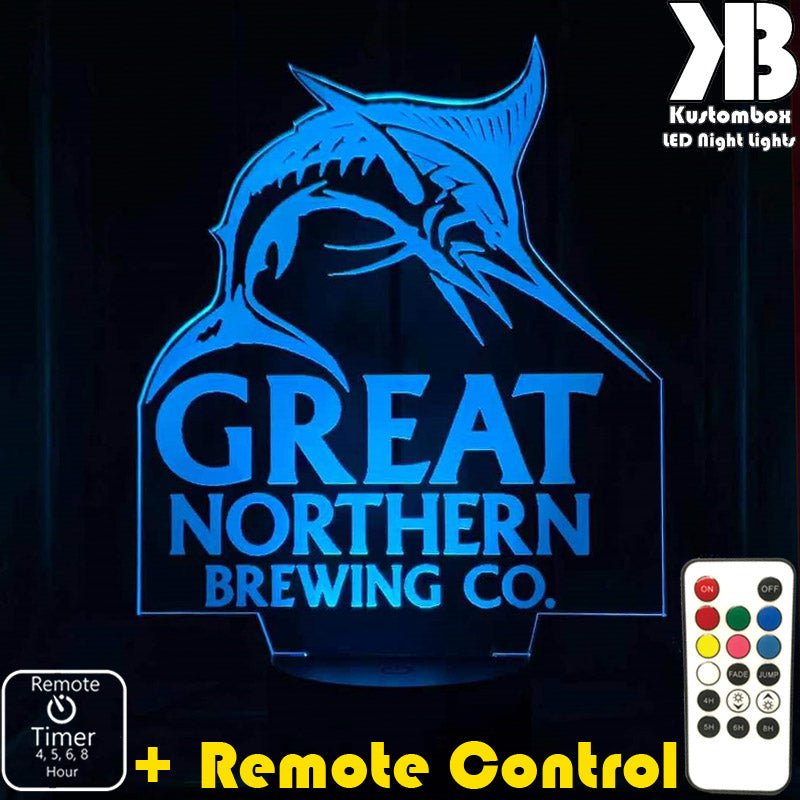 Great Northern Beer - LED Night Light 7 Colours + Remote Control - Kustombox