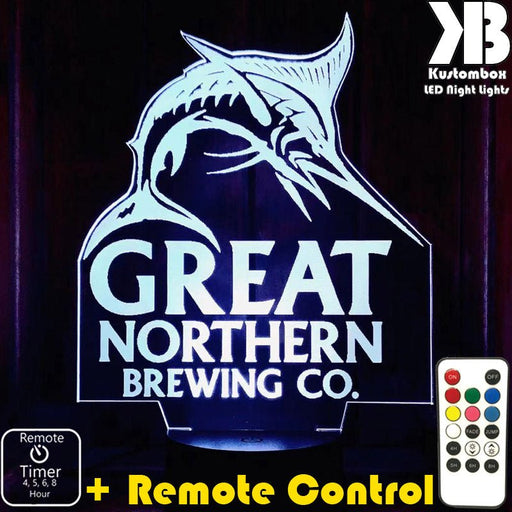 Great Northern Beer - LED Night Light 7 Colours + Remote Control - Kustombox