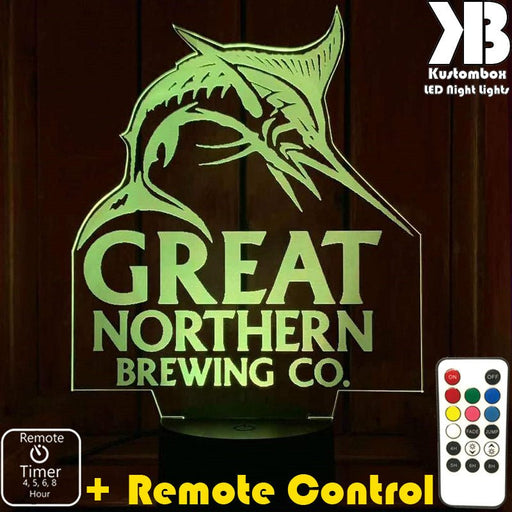 Great Northern Beer - LED Night Light 7 Colours + Remote Control - Kustombox