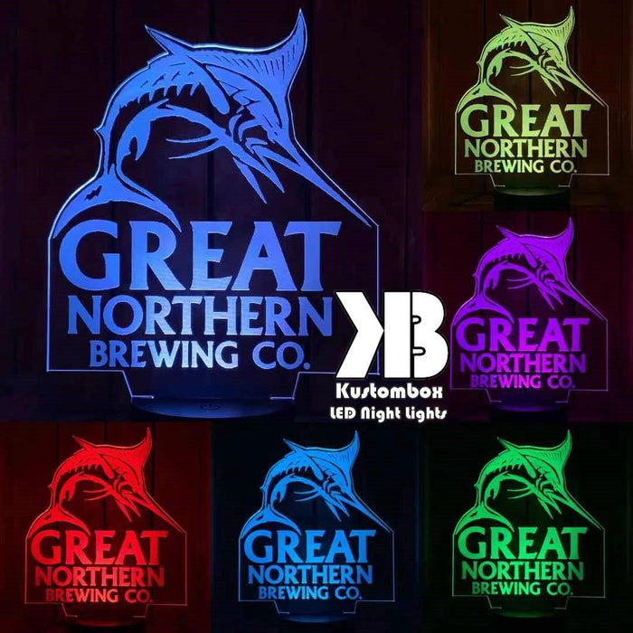 Great Northern Beer - LED Night Light 7 Colours + Remote Control - Kustombox