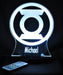 Green Lantern Logo Personalised Name - 3D LED Night Light 7 Colours + Remote Control - Kustombox