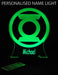 Green Lantern Logo Personalised Name - 3D LED Night Light 7 Colours + Remote Control - Kustombox