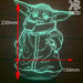 Groku Baby Yoda Mandolorian Star Wars - LED Night Light 7 Colours + Remote Control - Kustombox