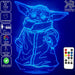 Groku Baby Yoda Mandolorian Star Wars - LED Night Light 7 Colours + Remote Control - Kustombox