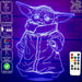 Groku Baby Yoda Mandolorian Star Wars - LED Night Light 7 Colours + Remote Control - Kustombox