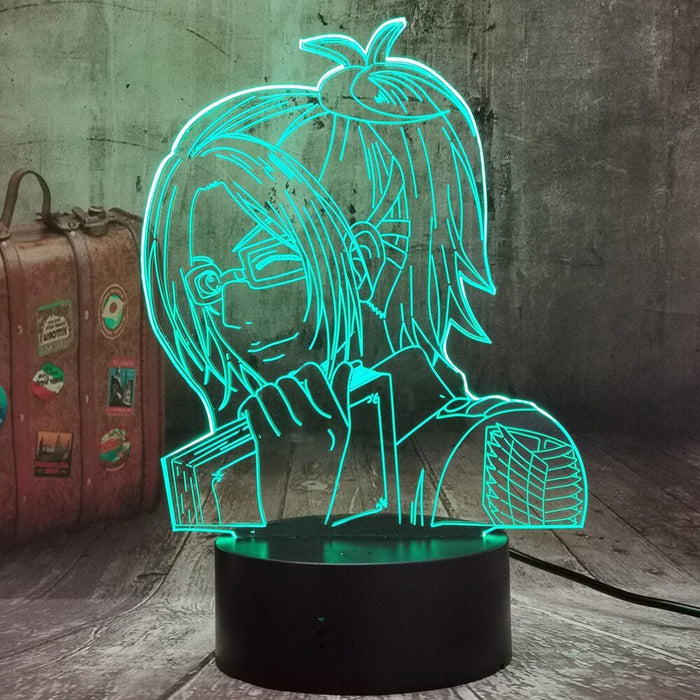 Hange Zoë Attack of Titans - 3D LED Night Light 7 Colours + Remote Control - Kustombox