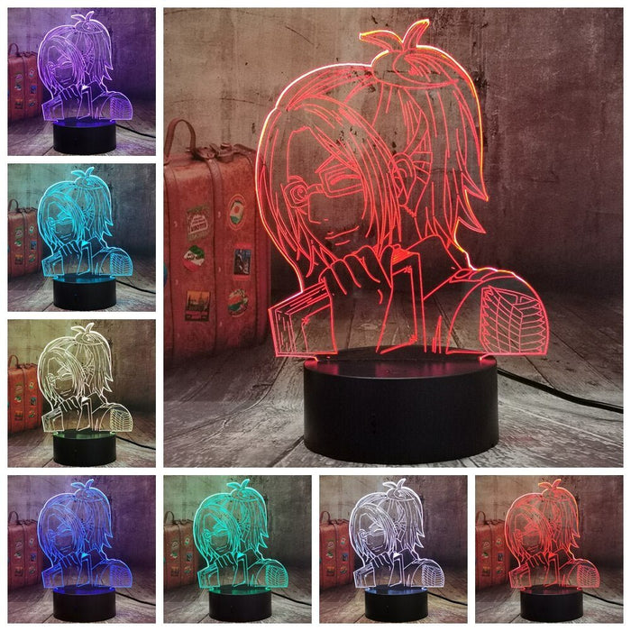 Hange Zoë Attack of Titans - 3D LED Night Light 7 Colours + Remote Control - Kustombox