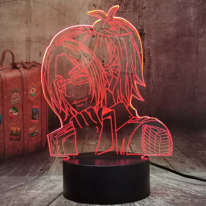 Hange Zoë Attack of Titans - 3D LED Night Light 7 Colours + Remote Control - Kustombox