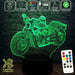 Harley Davidison Motorbike 3D - LED Night Light 7 Colours + Remote Control - Kustombox