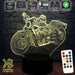 Harley Davidison Motorbike 3D - LED Night Light 7 Colours + Remote Control - Kustombox