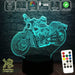 Harley Davidison Motorbike 3D - LED Night Light 7 Colours + Remote Control - Kustombox
