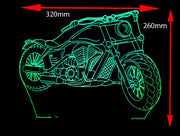 Harley Davidison Motorbike - 3D LED Night Light 7 Colours + Remote Control - Kustombox