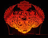 Harley Davidison Skull Piston Motorbike - 3D LED Night Light 7 Colours + Remote Control - Kustombox