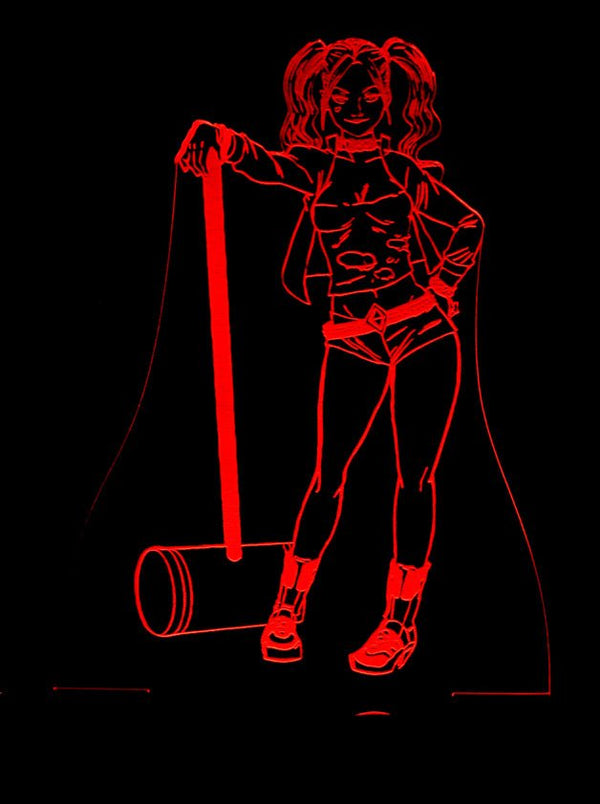 Harley Quinn Suicide Squad - 3D LED Night Light 7 Colours + Remote Control - Kustombox