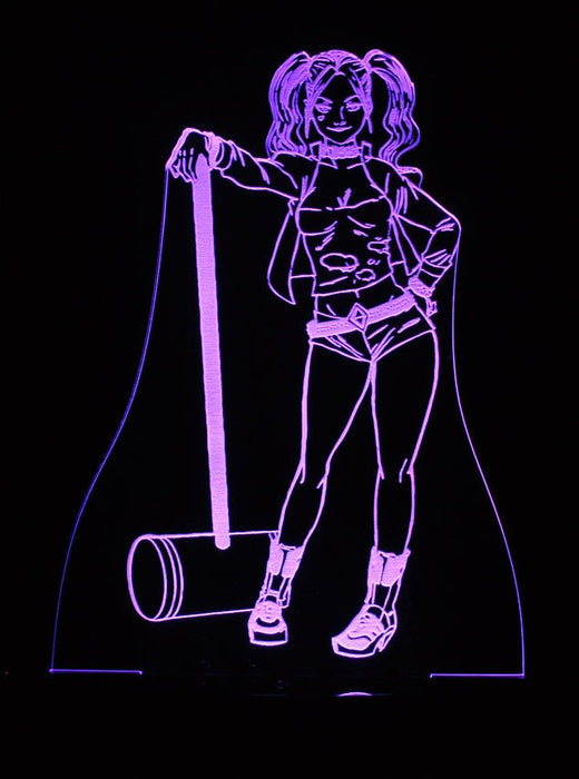 Harley Quinn Suicide Squad - 3D LED Night Light 7 Colours + Remote Control - Kustombox