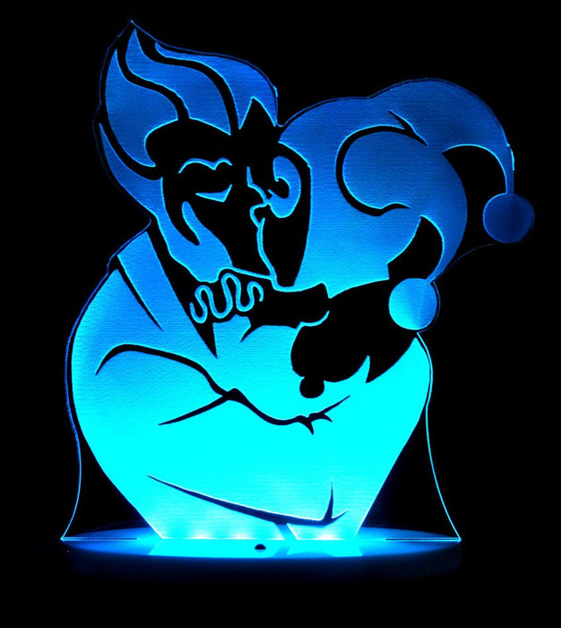 Harley Quinn & The Joker - 3D LED Night Light 7 Colours + Remote Control - Kustombox dc comics